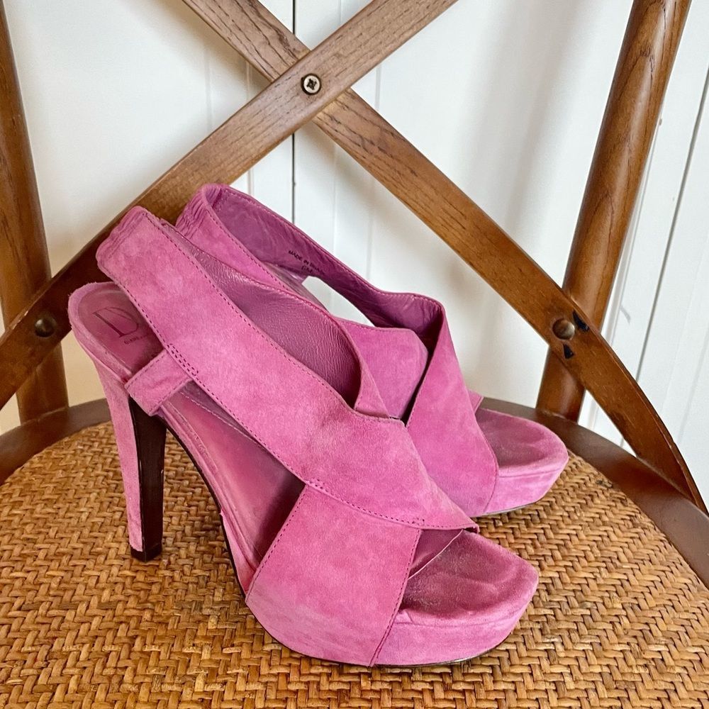 Dvf Zia platform suede sandals size 6